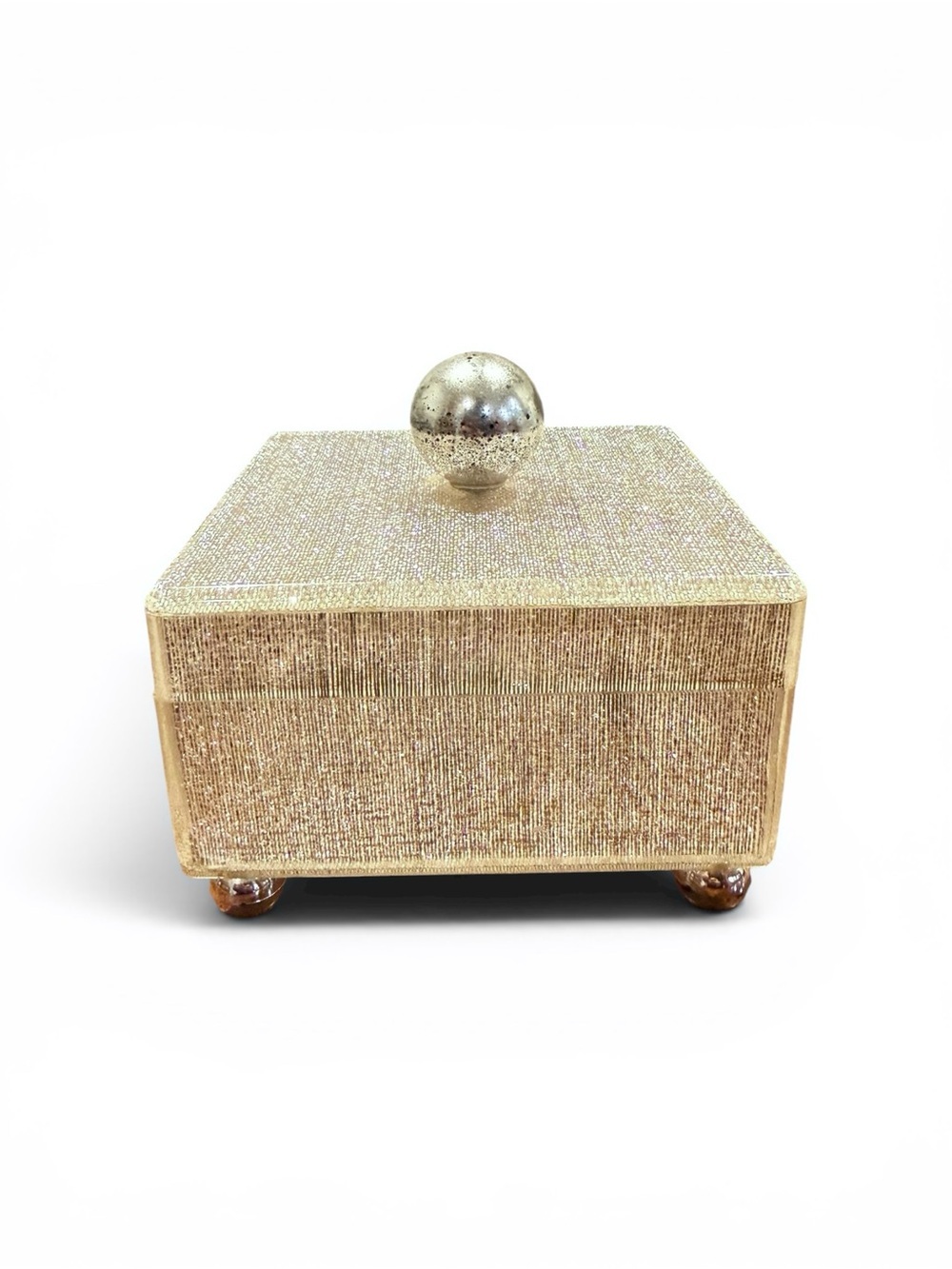 Vintage Hollywood Regency Lucite Trinket Jewelry Box Glam Vanity Decor